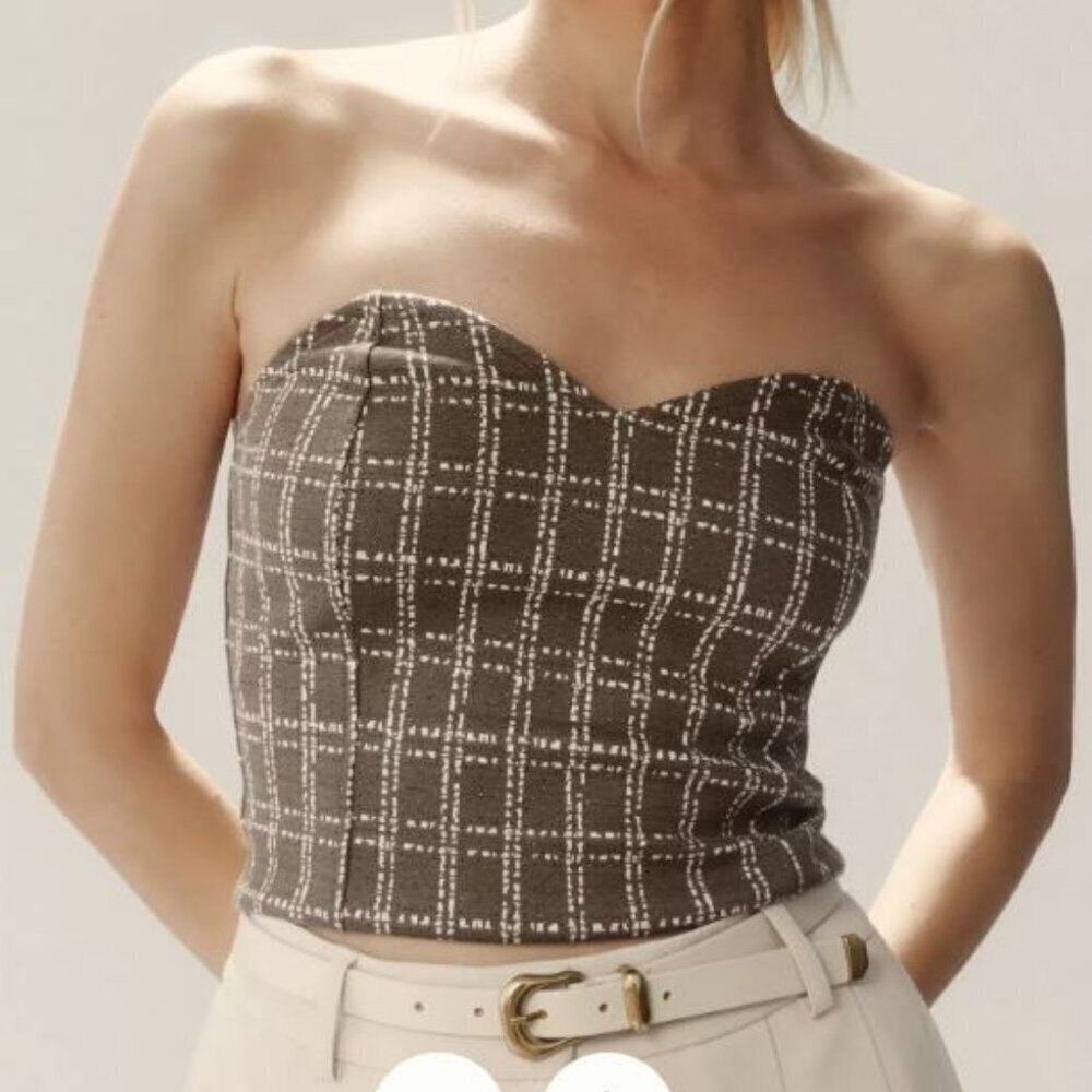 Anthropologie Strapless Corset Top XS